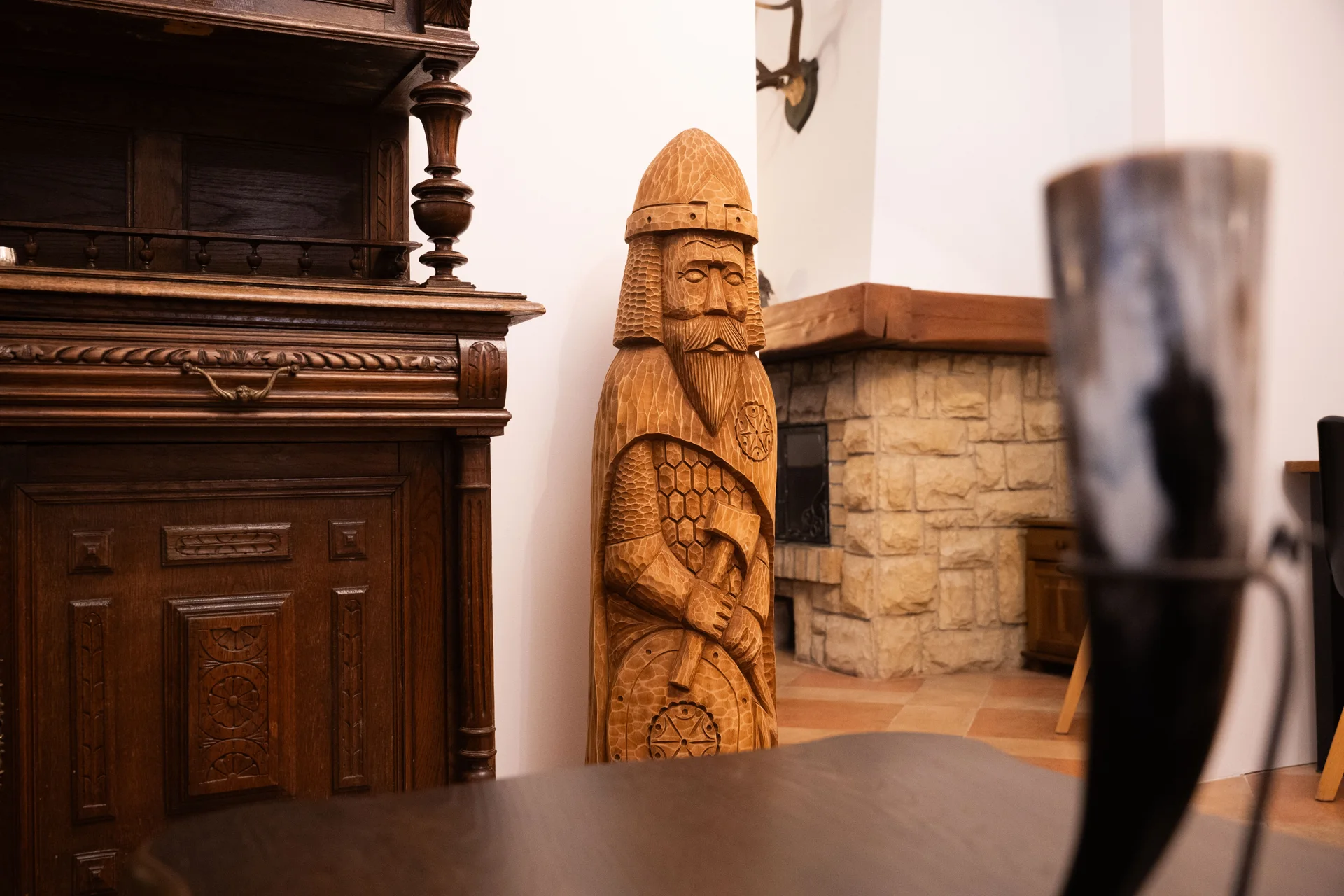 Perun carved in wood